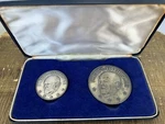 Set - Af Hallmarked England Sterling Dwight Eisenhower Medal & Round Box 1969. Fixed Price $549.26.