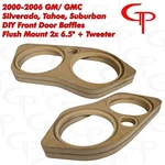 Gm Silverado Tahoe Front Door Pod Baffles Flush 2X 6.5" + Tweeter Speaker Rings. Fixed Price $69.99.