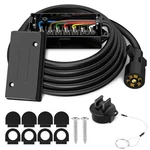Wolfwill 7 Way Trailer Plug Cord With Gang Junction Box, Ft, Black. Fixed Price $39.79.