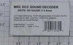 Mrc AD370 Ho Gauge Dcc Sound Decoder In Seperate Sale Box. Fixed Price $60.00.