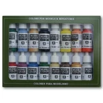 Vallejo Model Basic Colors Usa Acrylic Paint Set Of 16. Fixed Price $56.99.