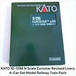 Kato 10-1298 Scale Eurostar Revised Livery 4-CAR Set Model Railway Train Pack. Fixed Price $77.00.