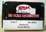 Ho Scale Atlas Ge C30-7 Santa Fe Atsf #8033 8603 Dcc. Fixed Price $85.00.