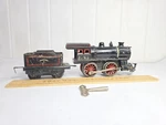 Is Prewar Bing Gauge Cast Iron Steam Loco Train Wind Up Tin Litho Tender. Fixed Price $94.95.