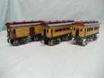 Ives Prewar Gauge 3 Pc. Set "harvard, Yale" Yellow 60,61,62 Passenger Cars.. Fixed Price $359.95.
