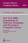 Fst Tcs 2000 : Foundations Software Technology And Theoretical Computer Sc.... Fixed Price $63.87.