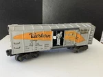 Lionel Trains #6-3474 O-gauge Western Pacific Box Car , 1952. Fixed Price $35.00.