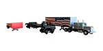 Lionel Gauge Up 16376 Flatcar W/ Usa Tractor/trailer & Red Tofc Lot. Fixed Price $49.95.