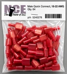 Nce 524-278 Male Quick Connect Terminals Red (18 22 Awg) 64-PACK. Fixed Price $26.39.