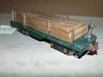 Lionel Standard Gauge 511 Flatcar With Original Lumber Load #24. Fixed Price $75.00.