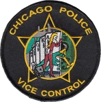 Chicago Police Department Patch: Vice Control (round Black). Fixed Price $6.30.