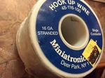 Miniatronics #48-116-100 White 100'HOOK Up Wire Awg Stranded Single Conductor. Fixed Price $18.00.