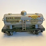 Lionel Prewar Gauge Tank Car #2654 Gas Sunoco Oils Single Dome- Box. Fixed Price $14.99.