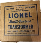 Model Railroad #1033 Lionel Dual Control Transformer 115 Volts 90 Watts Vintage. Fixed Price $59.00.