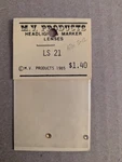 M.v. Products Ls 21 Headlight Marker Lenses Ho Gauge 1985 Nos. Fixed Price $6.00.