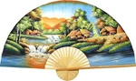 Oriental-decor Tranquility Folding Wall Fan Hand-painted Art (40 I.... Fixed Price $72.25.