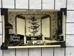 1933 Christmas Tree Toy Train Display Living Room Snapshot Vintage Holiday Photo. Fixed Price $9.99.