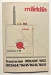 Marklin - Istruzioni Transformer 32 Va Anni '60/70. Fixed Price $23.24.