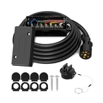 Wolfwill 8FT 7 Way Trailer Plug Cord With Gang Junction Box, Pin .... Fixed Price $50.15.