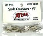 Atlas #201 Spade Connectors #3 (24 Pieces Per Pkg) Model Railroad. Fixed Price $12.00.