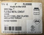 American Fittings Box Of 6 FLX300B 3" Flexible Metal Conduit Connectors. Fixed Price $299.99.