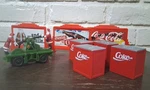 Lionel Guage Coca Cola Display 1988 No Box (untested) Signage Handcar Crates. Fixed Price $25.00.
