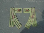 Lionel #210 Pair Left & Right Standard Gauge Green Prewar Switch Tracks. Fixed Price $24.00.