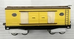 Mth Tinplate Traditions Std Gauge 200 Series 214 Yellow & Brown Box Car 10-201. Fixed Price $129.00.