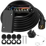 Wolfwill 7 Way Trailer Plug Cord With Gang Junction Box, Ft, Black. Fixed Price $57.47.