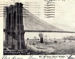 East River Bridge New York Steam Ship Side Wheel Sail Boats J Koehler Ny CA1903. Fixed Price $14.95.