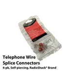 4-PK Telephone Wire Splice Connectors, Self-piercing, Radioshack Brand 64-3080. Fixed Price $8.40.