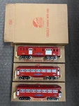 + Ives Mth Standard Tinplate Red Maroon 3-CAR Transition Series Passenger Set. Fixed Price $495.00.