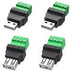 Jienk 4PACKS Usb 2.0 Type Male/female To Screw Terminal M/f. Fixed Price $18.98.