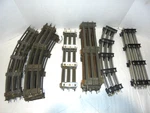 Lionel Standard Gauge Train Tracks 50 Pieces Curves Straights. Fixed Price $82.95.