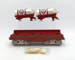 Mccoy 256FWW Standard Gauge Red Flat W/ Two Tank Carts Ex. Fixed Price $47.99.