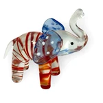 Lenox Art Glass Elephant Patriots Pride Flag Figurine 3" Trunk Up Usa 250. Fixed Price $19.94.